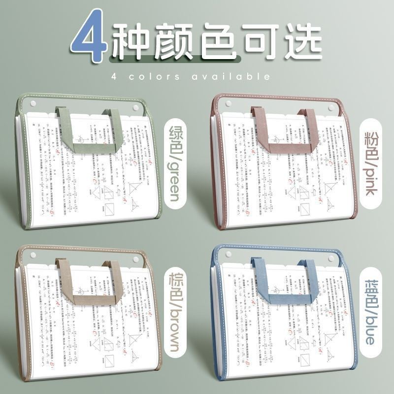 A4 Folder Portable Organ Bag High Color Value Multi-Layer Transparent Thickened Data Bag Large Capacity Test Paper Folder Storage Book - Image 3